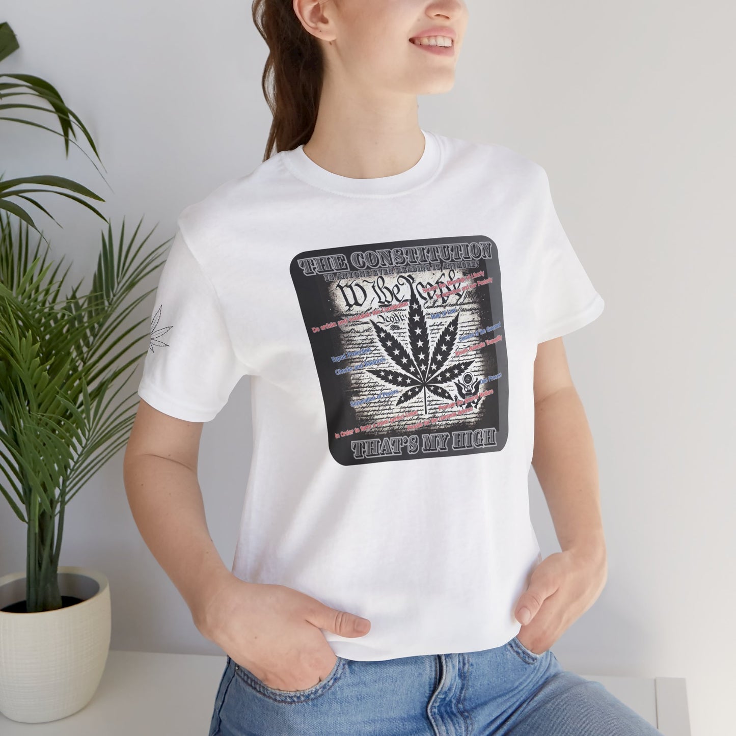 Psychedelic Cannabis Graphic Tee - "The Constitution" Design