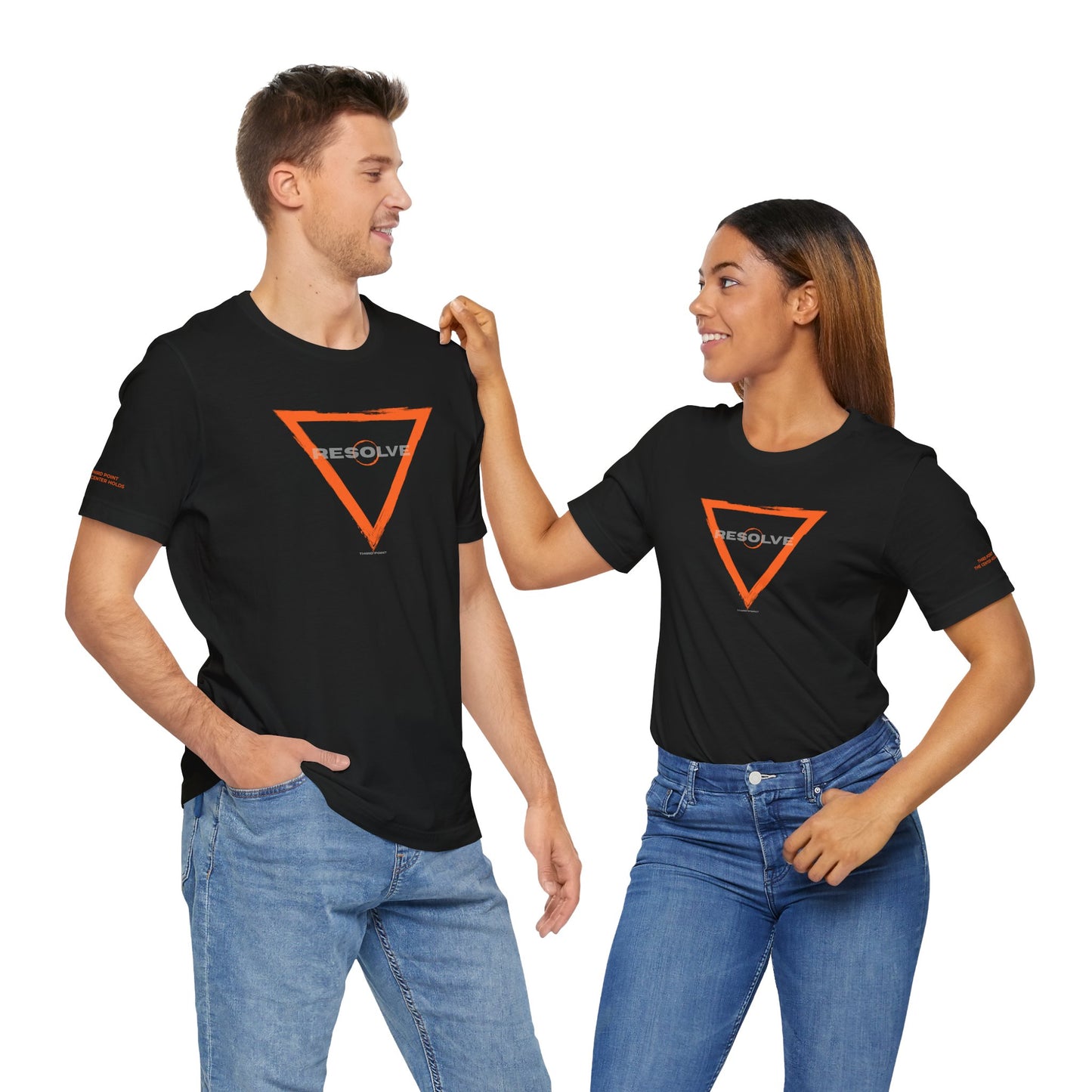 Bold Triangle Graphic Unisex Tee - 'RESOLVE' Casual Streetwear for Everyday Style