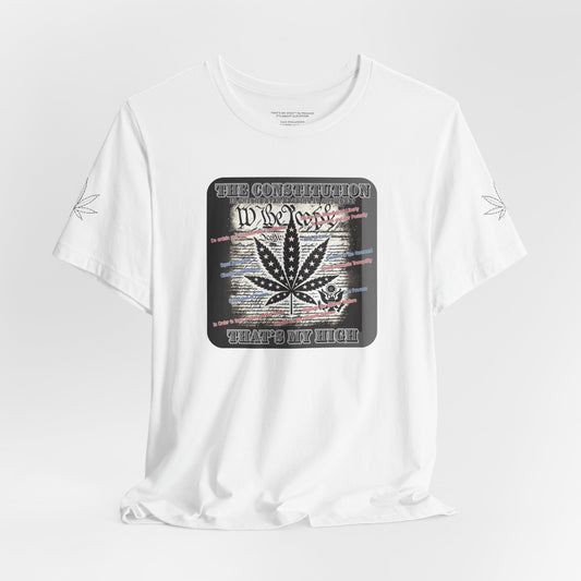Psychedelic Cannabis Graphic Tee - "The Constitution" Design