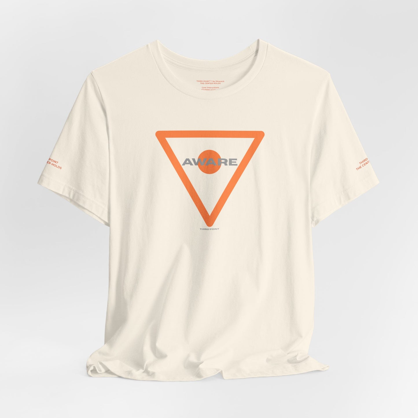 Casual Awareness Tee - 'AWARE' Unisex Jersey Short Sleeve with Bold Orange Graphic Design