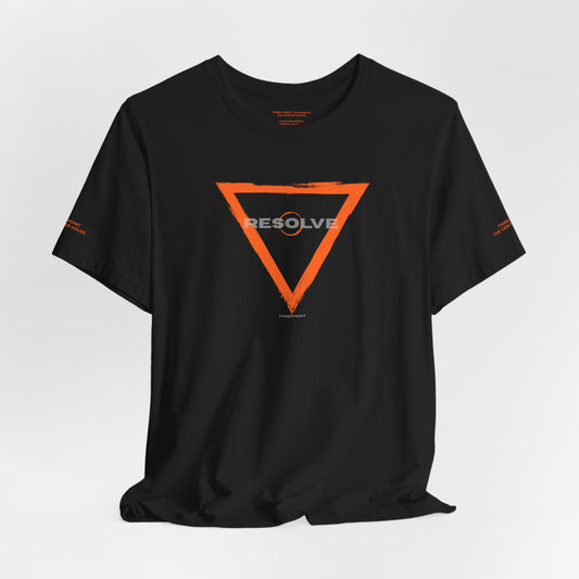 Bold Triangle Graphic Unisex Tee - 'RESOLVE' Casual Streetwear for Everyday Style