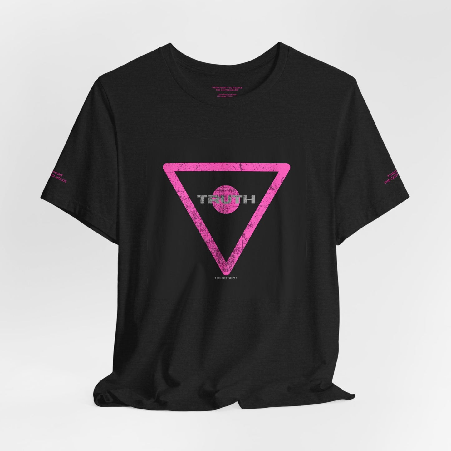 Bold Truth Unisex Jersey Tee - Grunge Pink Triangle Design