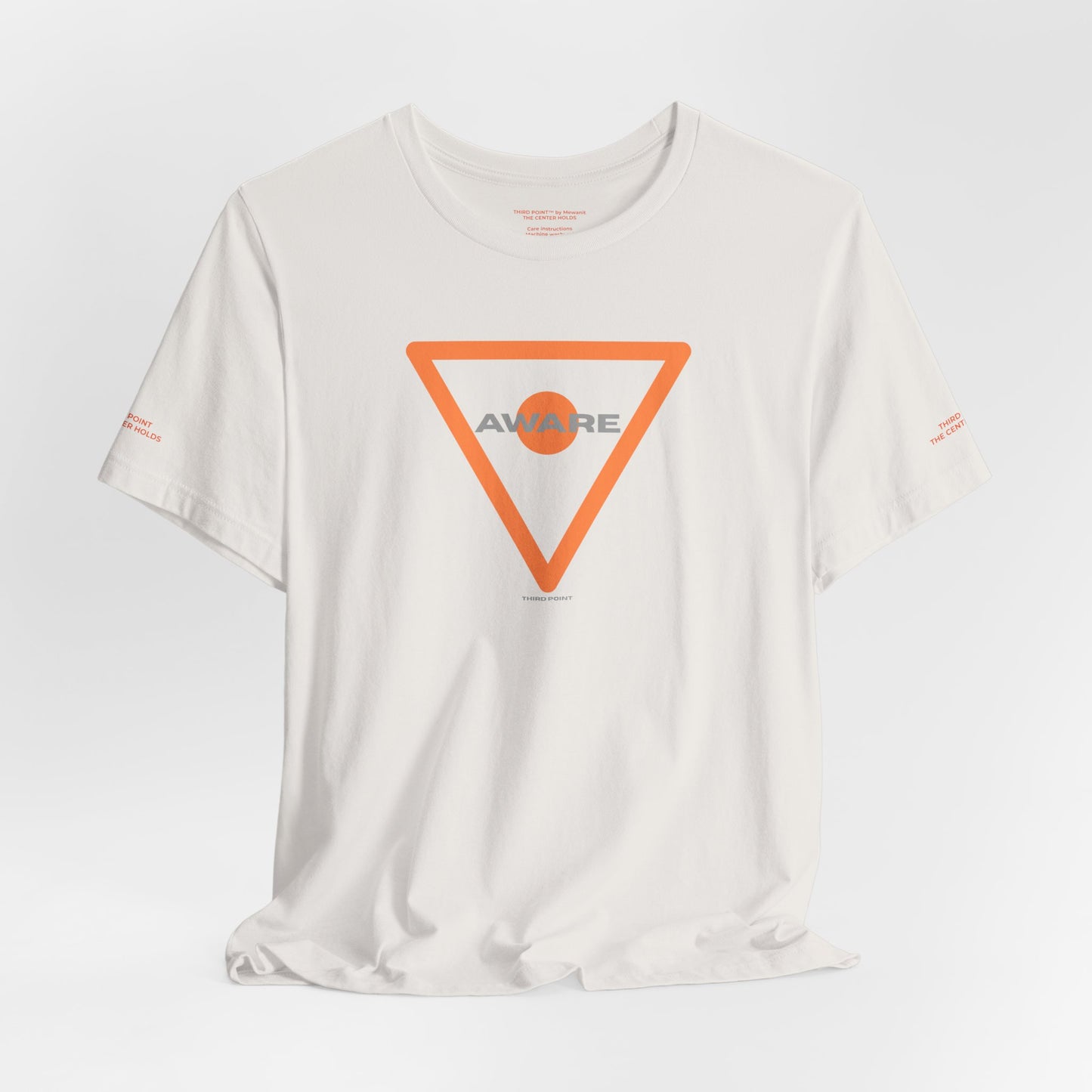Casual Awareness Tee - 'AWARE' Unisex Jersey Short Sleeve with Bold Orange Graphic Design