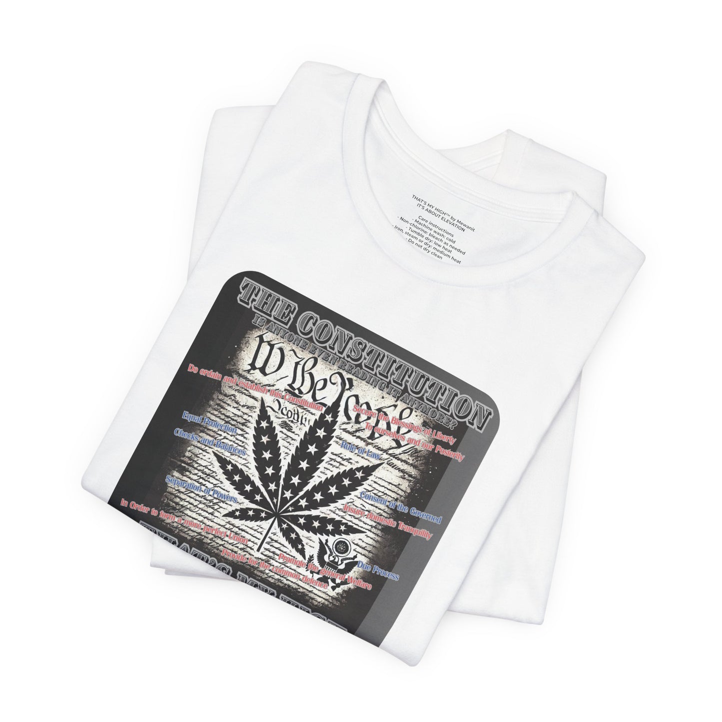 Psychedelic Cannabis Graphic Tee - "The Constitution" Design