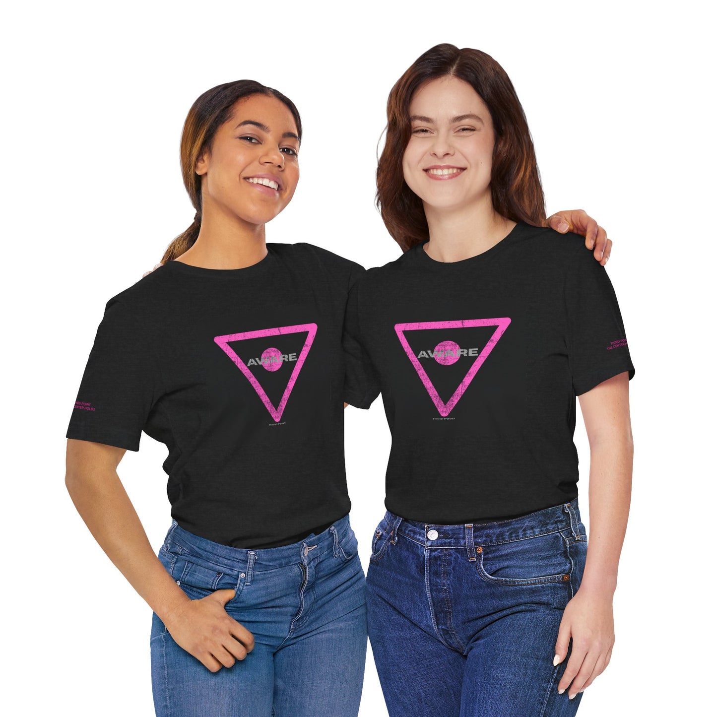 Stylish Unisex Awareness Tee - Grunge Heart Triangle Design