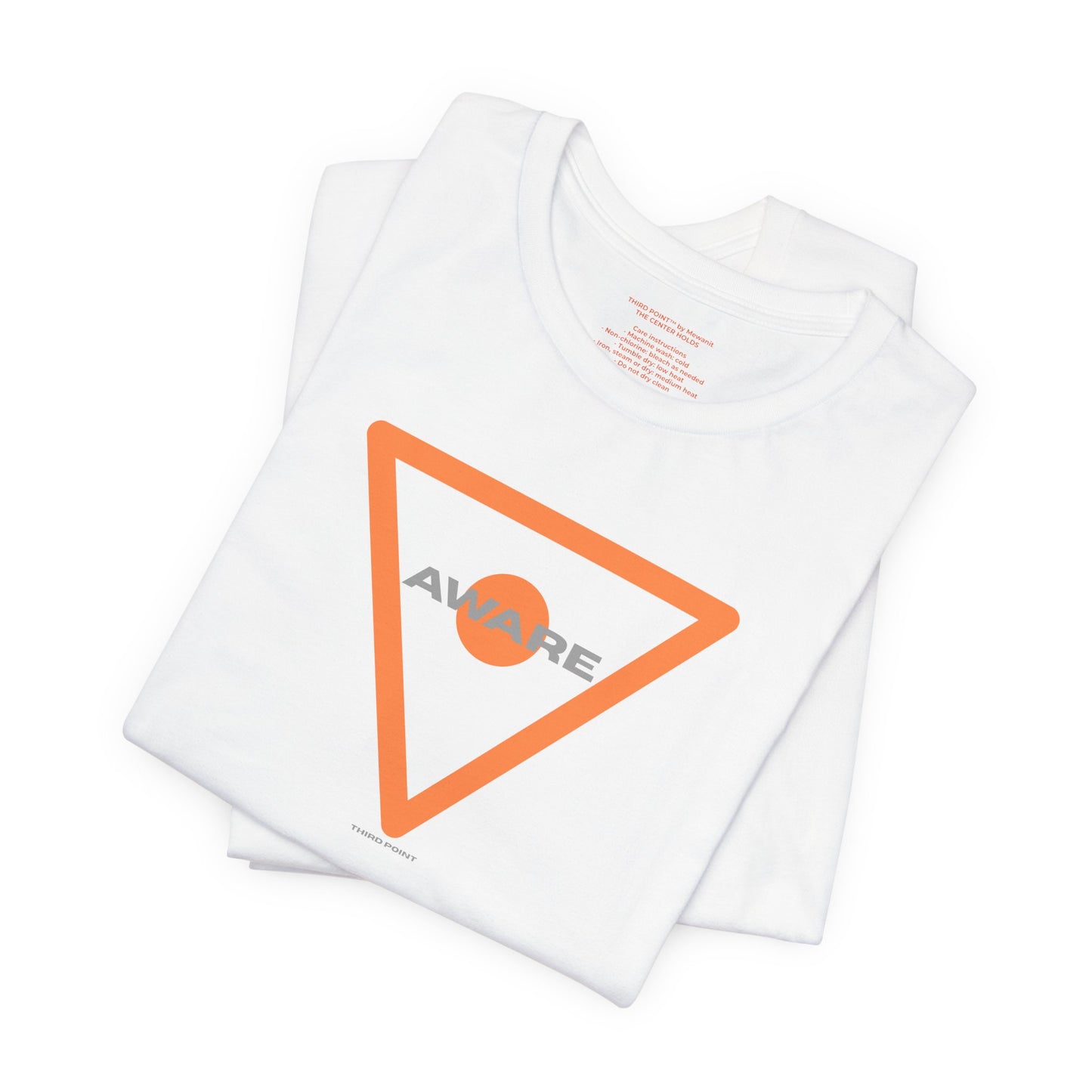 Casual Awareness Tee - 'AWARE' Unisex Jersey Short Sleeve with Bold Orange Graphic Design